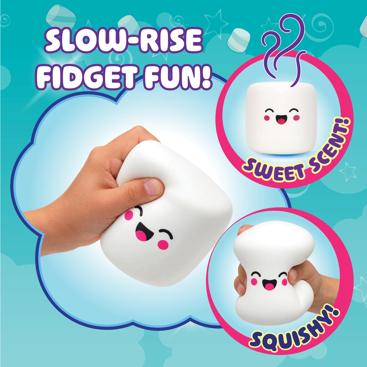 Squeeze Please 3 Pack Scented Marshmallow Stress Relief Fidget Squishy Toy
