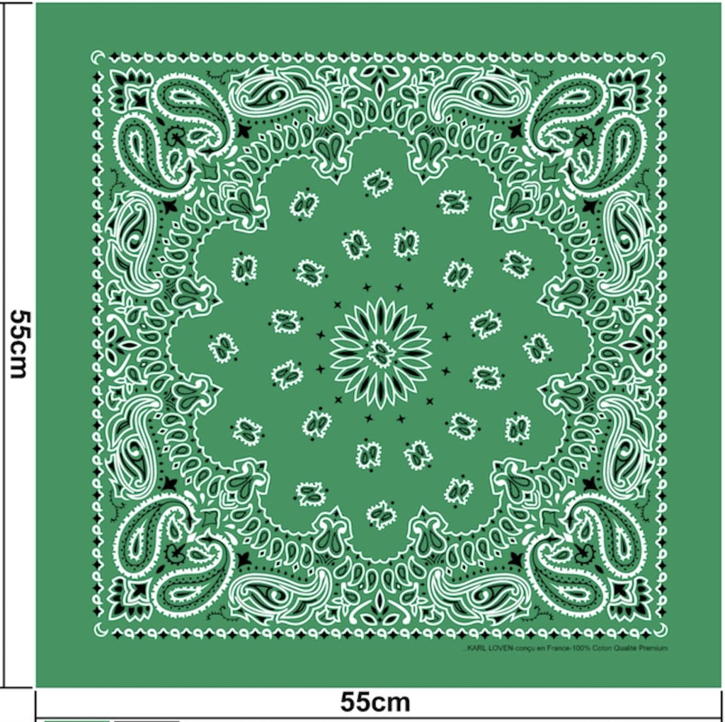 Bandana 100% Coton Qualité Premium - Epaisseur Supérieure - 20 Couleurs Exclusives - Motif Paisley