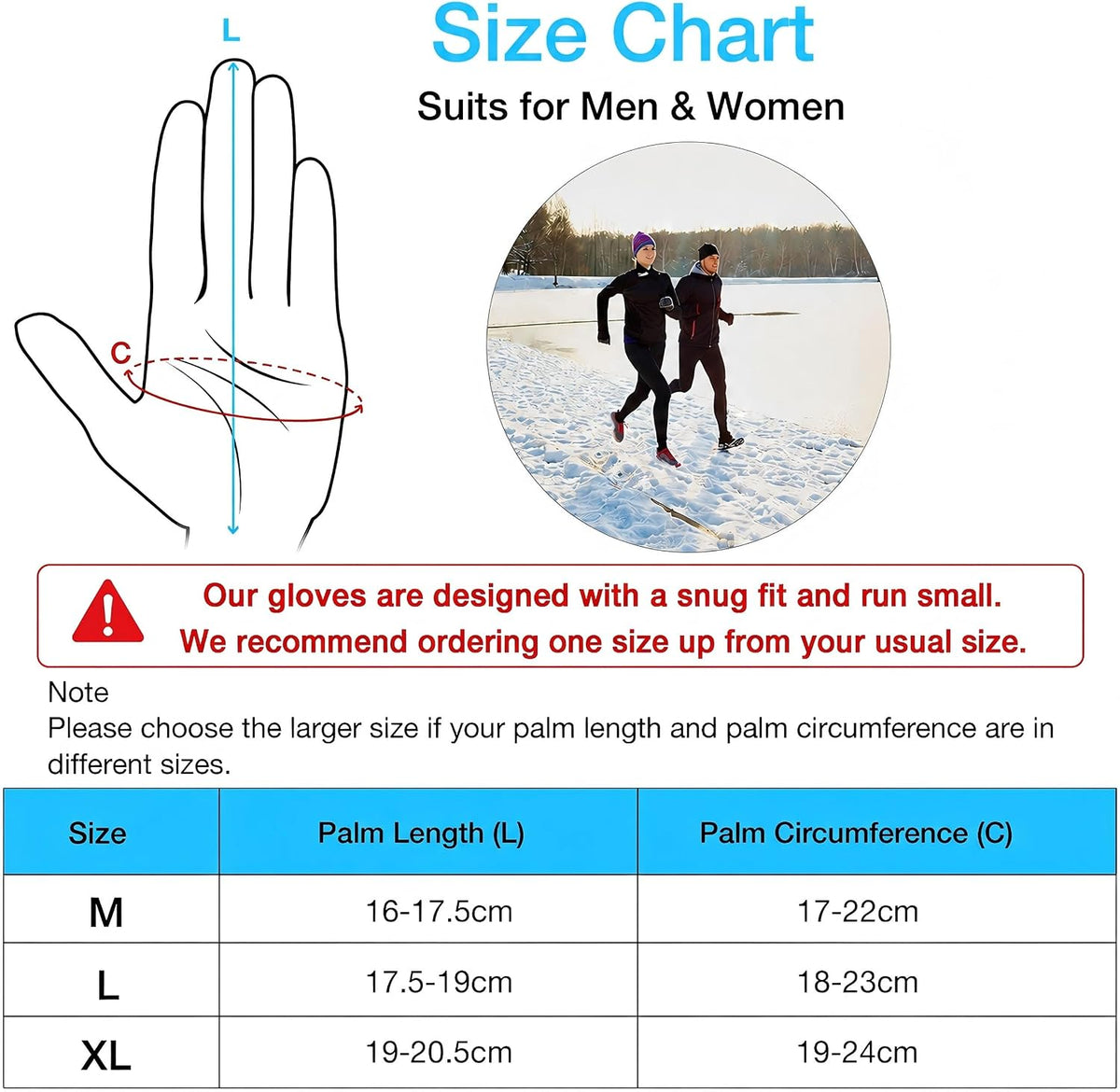 Unigear Touchscreen Handschuhe, Herren Damen Sporthandschuhe Handschuhfutter Outdoor Laufhandschuhe Warme Winddichte Winterhandschuhe Anti-Rutsch Full Finger für Laufen, Fahren, Radfahren, Wandern