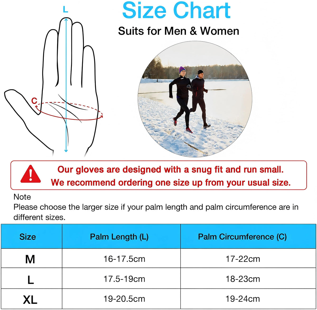 Unigear Touchscreen Handschuhe, Herren Damen Sporthandschuhe Handschuhfutter Outdoor Laufhandschuhe Warme Winddichte Winterhandschuhe Anti-Rutsch Full Finger für Laufen, Fahren, Radfahren, Wandern