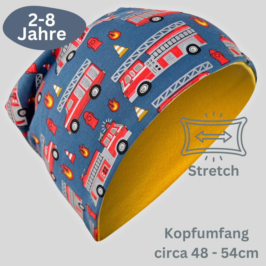 HECKBO 360° Reflektor Kinder Mütze & Loop Schal Set - 95% Baumwolle - weiches & pflegeleichtes Stretch-Material - Beanie Frühling Herbst Winter (48-54 cm)