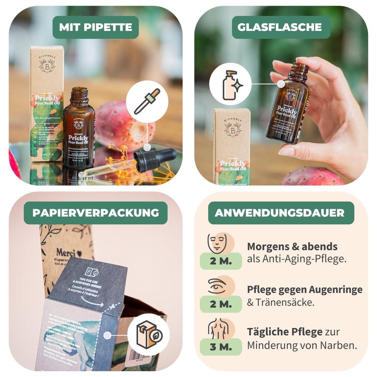 BIONOBLE Arganöl Bio Kaltgepresst - Haare, Gesicht, Haut - Marokko - 50ml