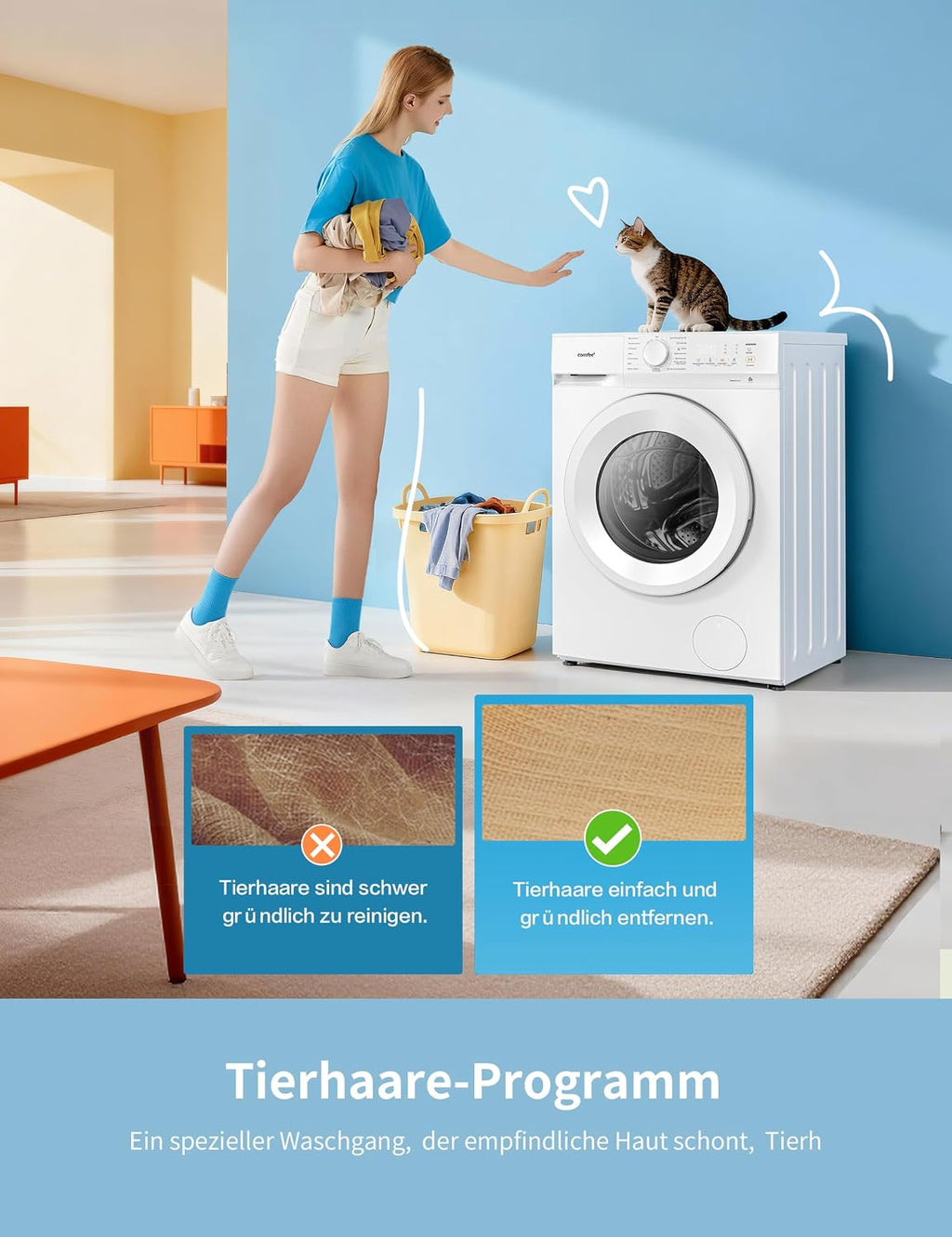Comfee Frontlader Waschmaschine 8 kg Energieklasse A-10% weiß CF08EWP05W