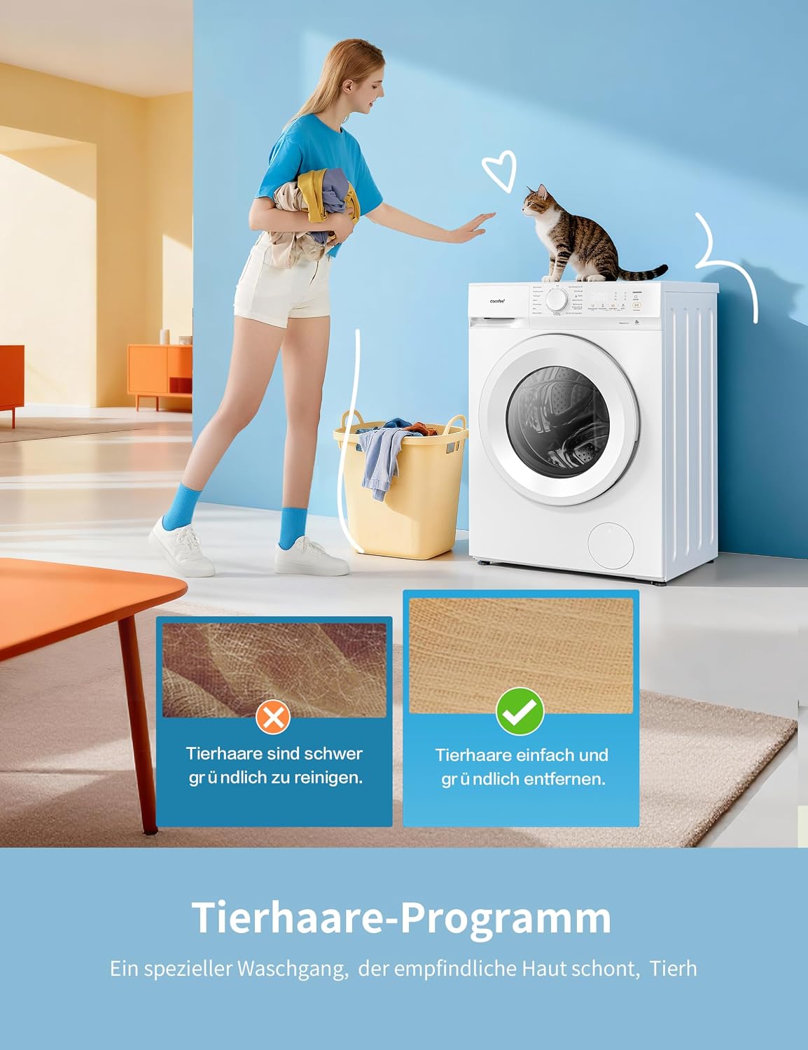 Comfee Frontlader Waschmaschine 8 kg Energieklasse A-10% weiß CF08EWP05W