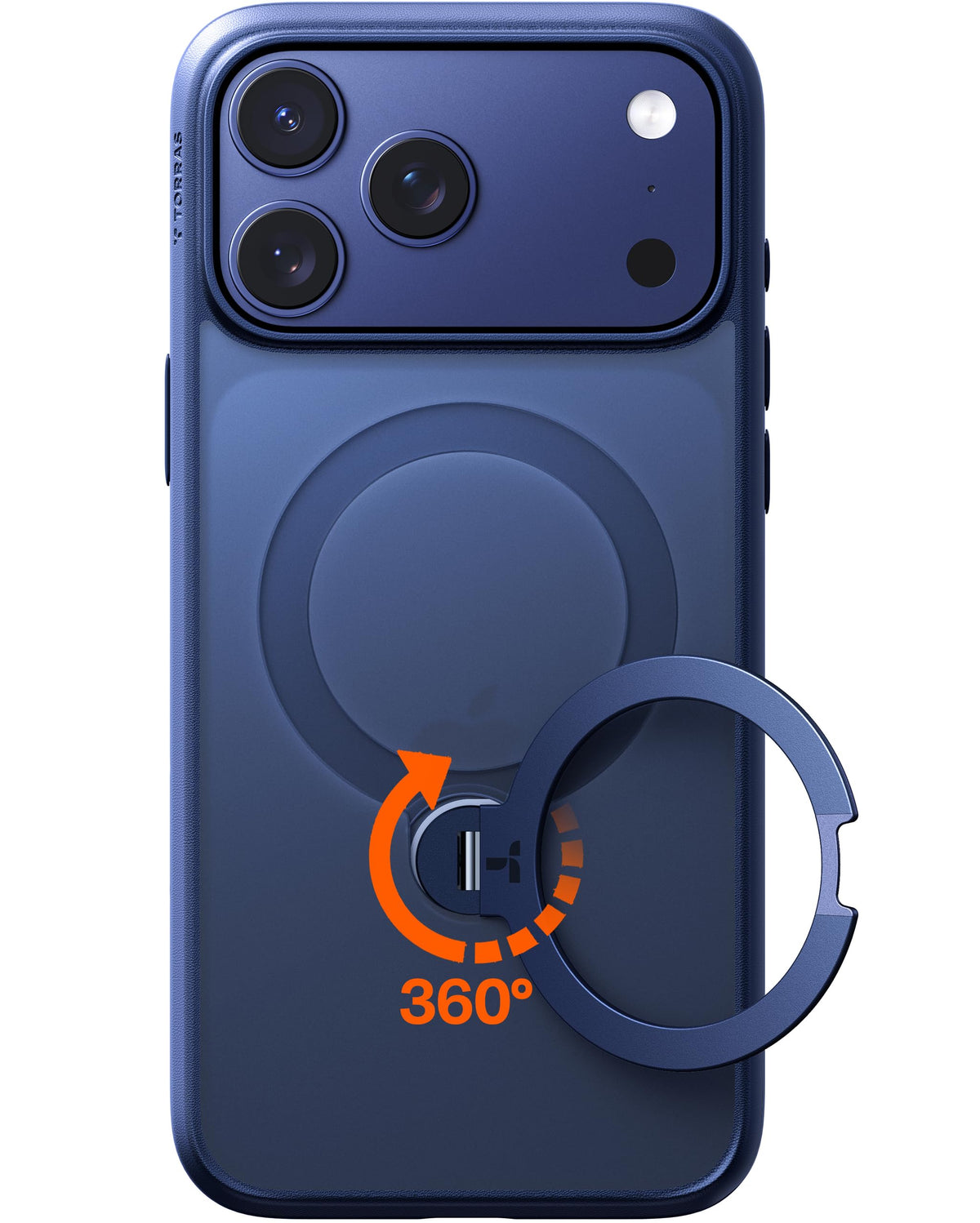 TORRAS Ostand Q3 Spin für iPhone 18 Pro Hülle für MagSafe 360°Stand Schwarz
