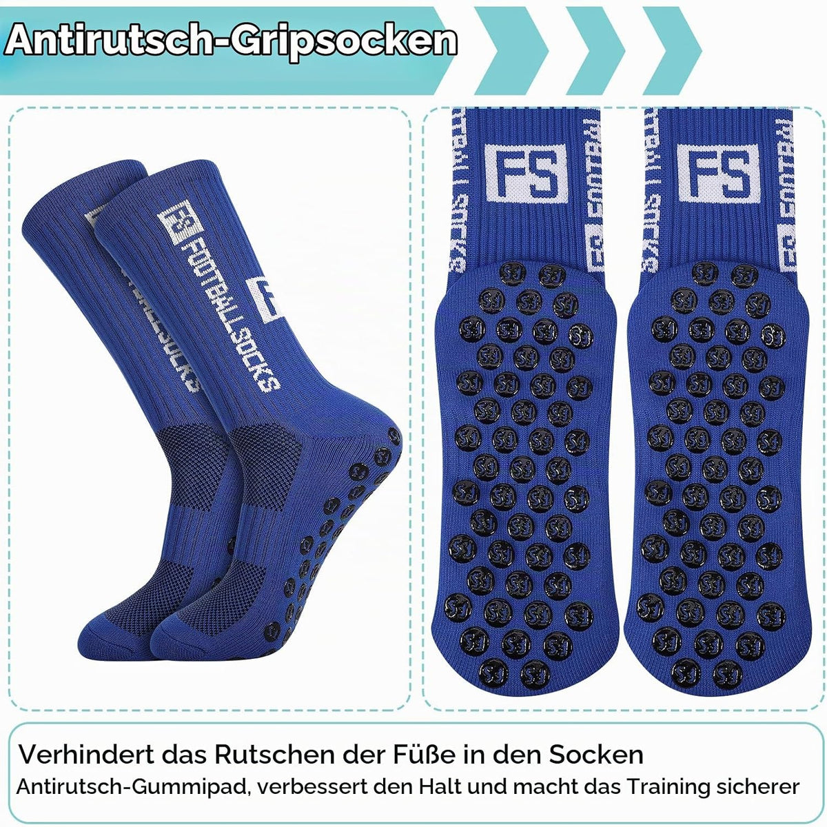 FANTESI 3 Paare Fußballsocken für Herren Damen,Sportsocken Fußball
