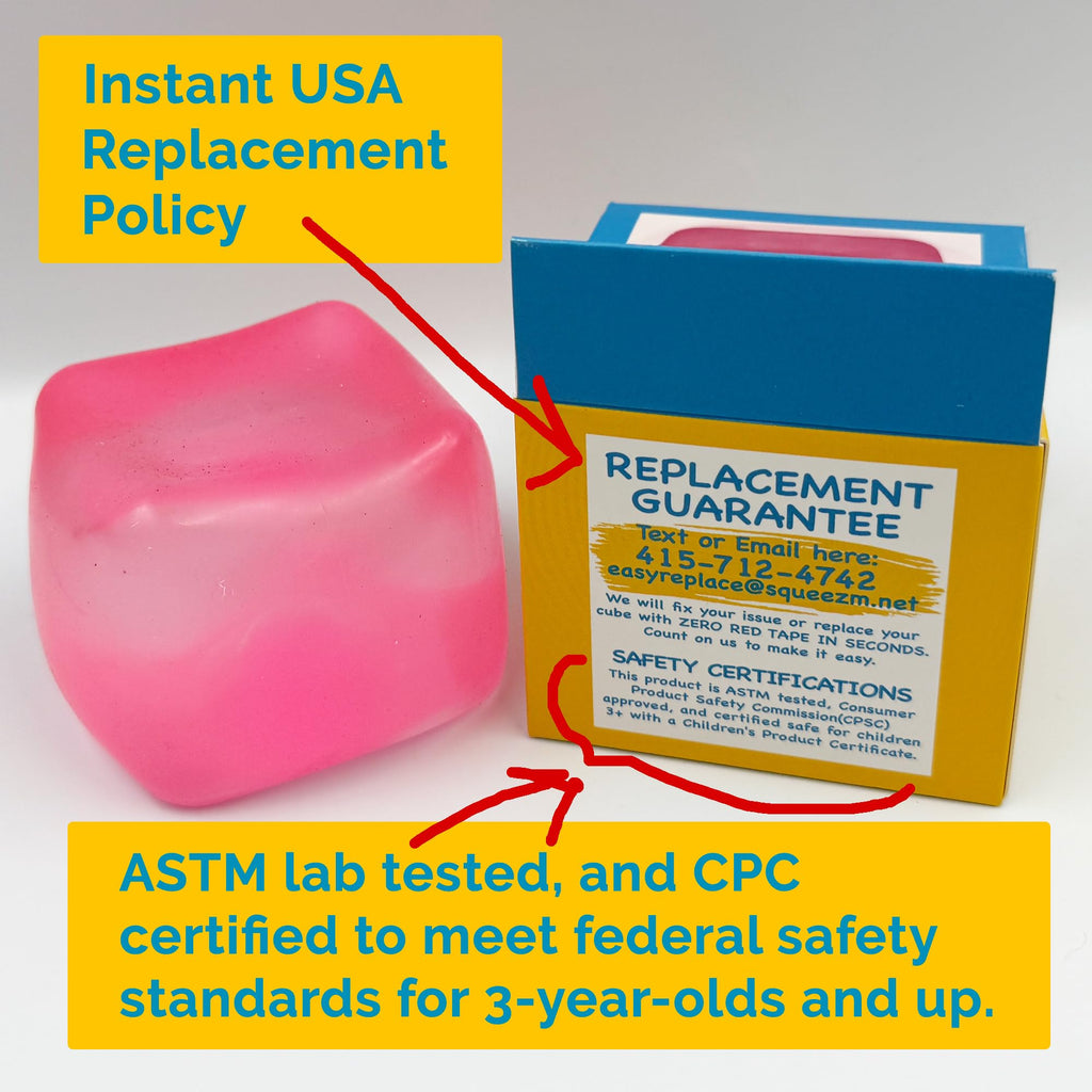 Original BigBlok Premium Stress Cube, Squishy Fidget Toy, Kids & Adults