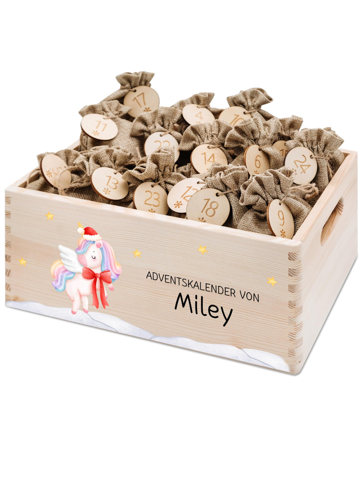 Bärenfreunde Personalisierter Adventskalender zum Befüllen, Holz, Baum