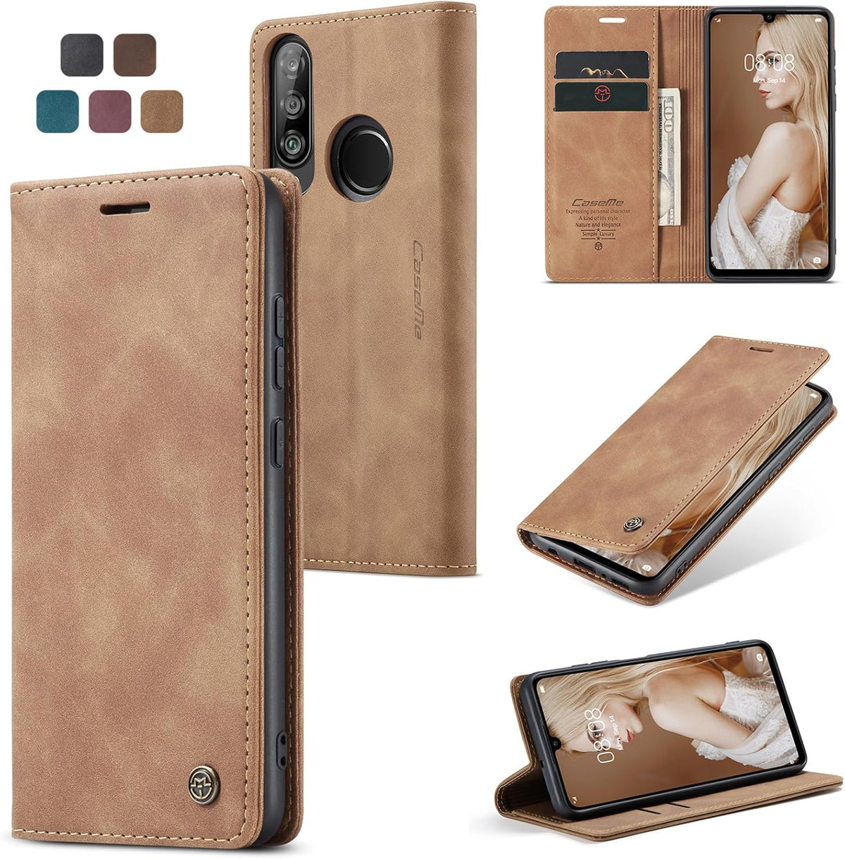 Handyhülle für Honor Magic 6 Pro Hülle Premium PU Klapphülle RFID Lederhülle Faltbare Schutzhülle Kartenfach Standfunktion Handytasche Hülle Honor Magic 6 Pro 5G - Schwarz