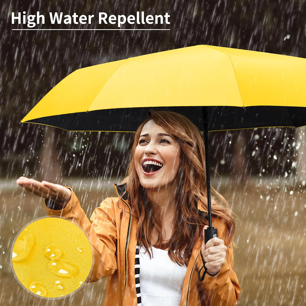 Seniny Windproof Travel Umbrella, Automatic Umbrellas for Rain, Portable & Compact Umbrellas for Backpack, Strong UV for Protection, Folding Small Sun Umbrella for Car, Walking