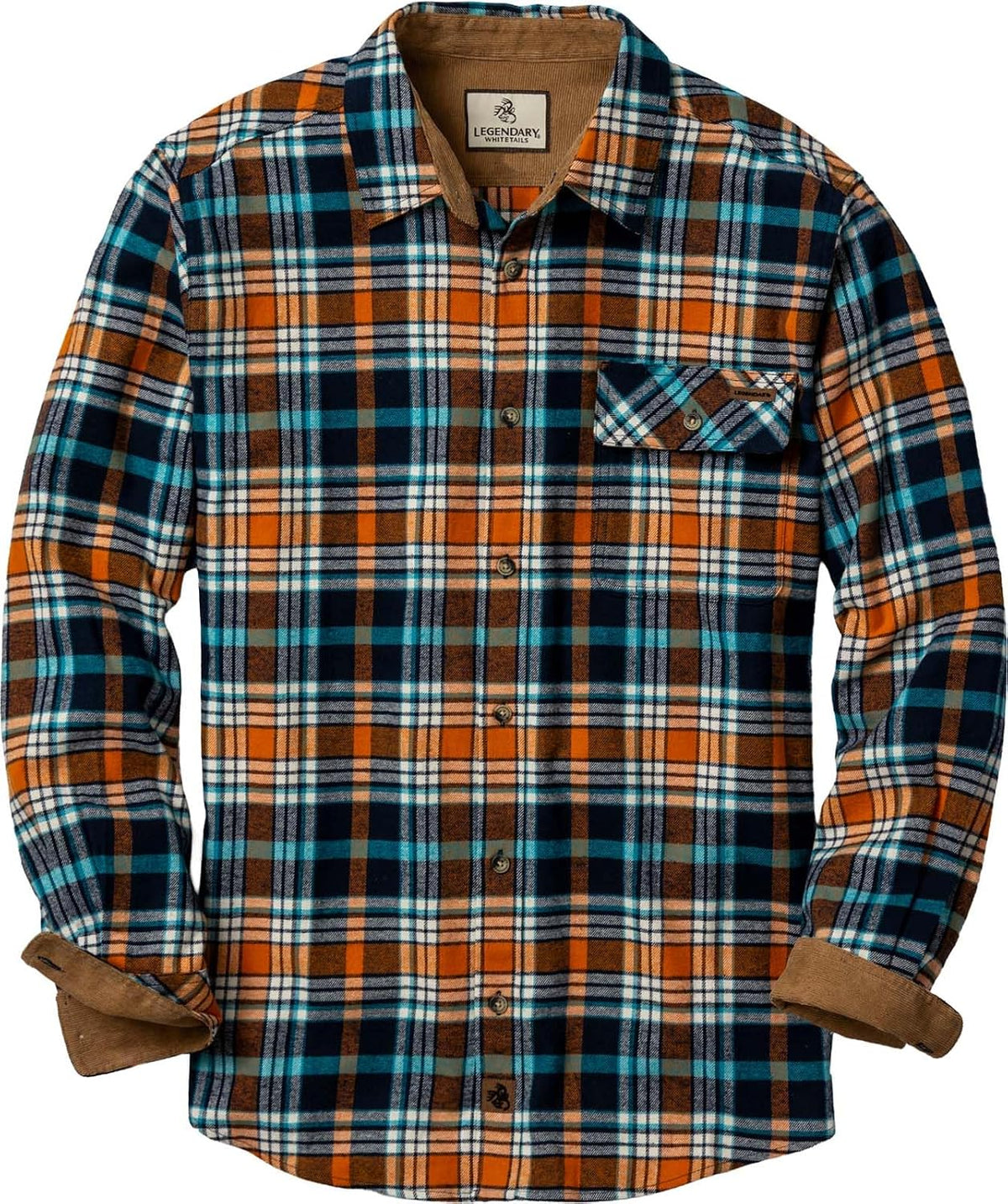 Legendary Whitetails Herren-Langarm-Flanellhemd mit Knopfleiste aus 100 % Baumwolle