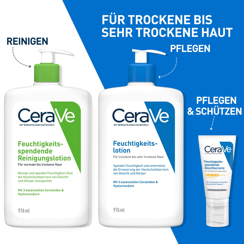 CeraVe Feuchtigkeitslotion für trockene Haut, Körper & Gesicht