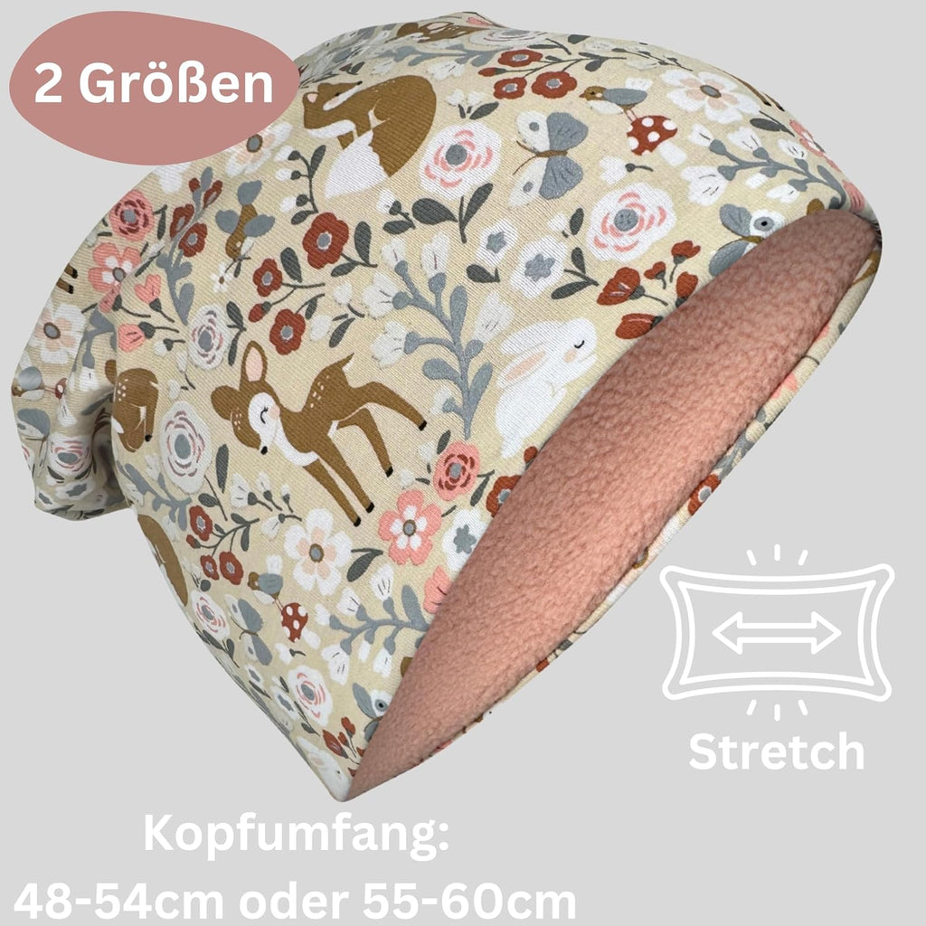 HECKBO 360° Reflektor Kinder Mütze & Loop Schal Set - 95% Baumwolle - weiches & pflegeleichtes Stretch-Material - Beanie Frühling Herbst Winter (48-54 cm)