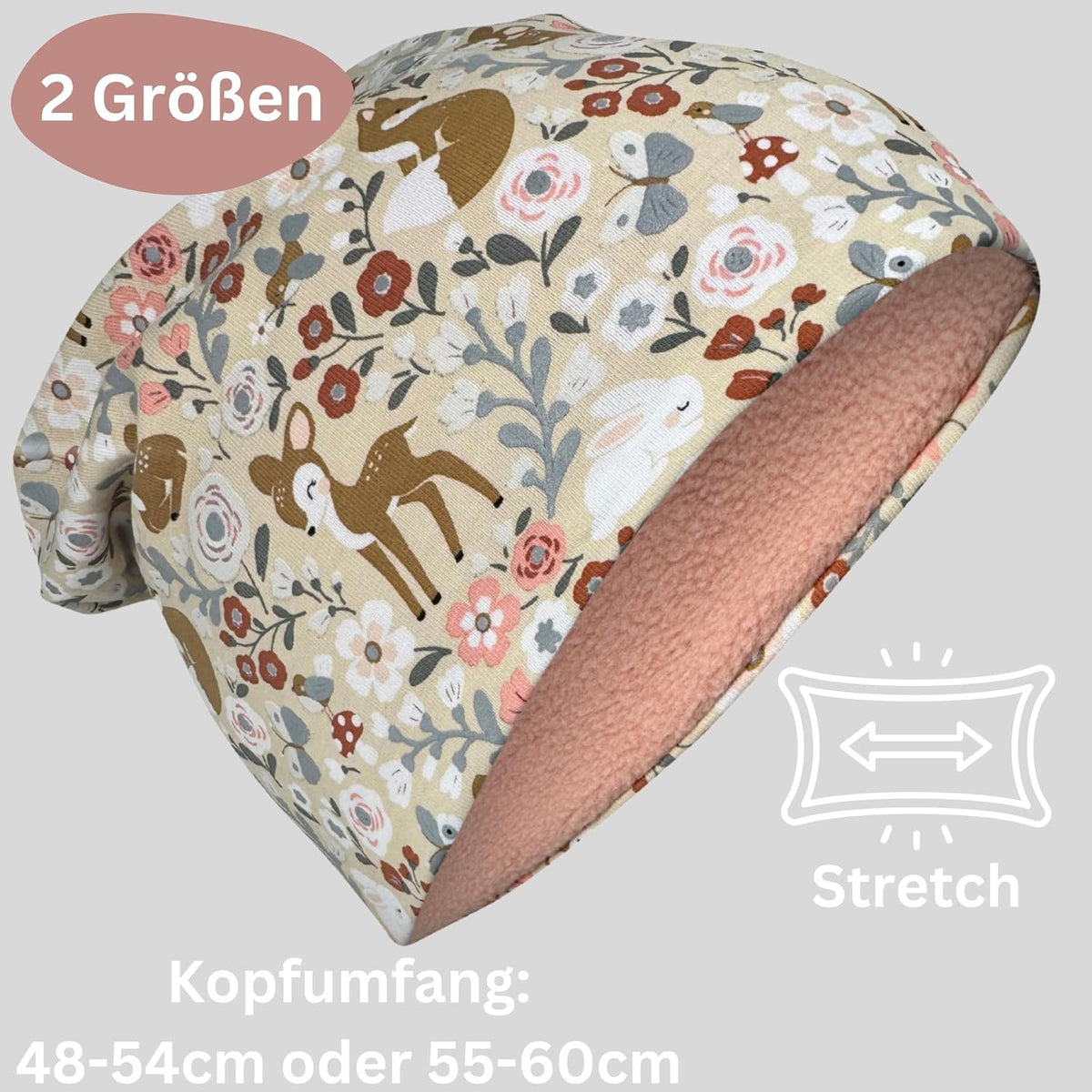 HECKBO 360° Reflektor Kinder Mütze & Loop Schal Set - 95% Baumwolle - weiches & pflegeleichtes Stretch-Material - Beanie Frühling Herbst Winter (48-54 cm)