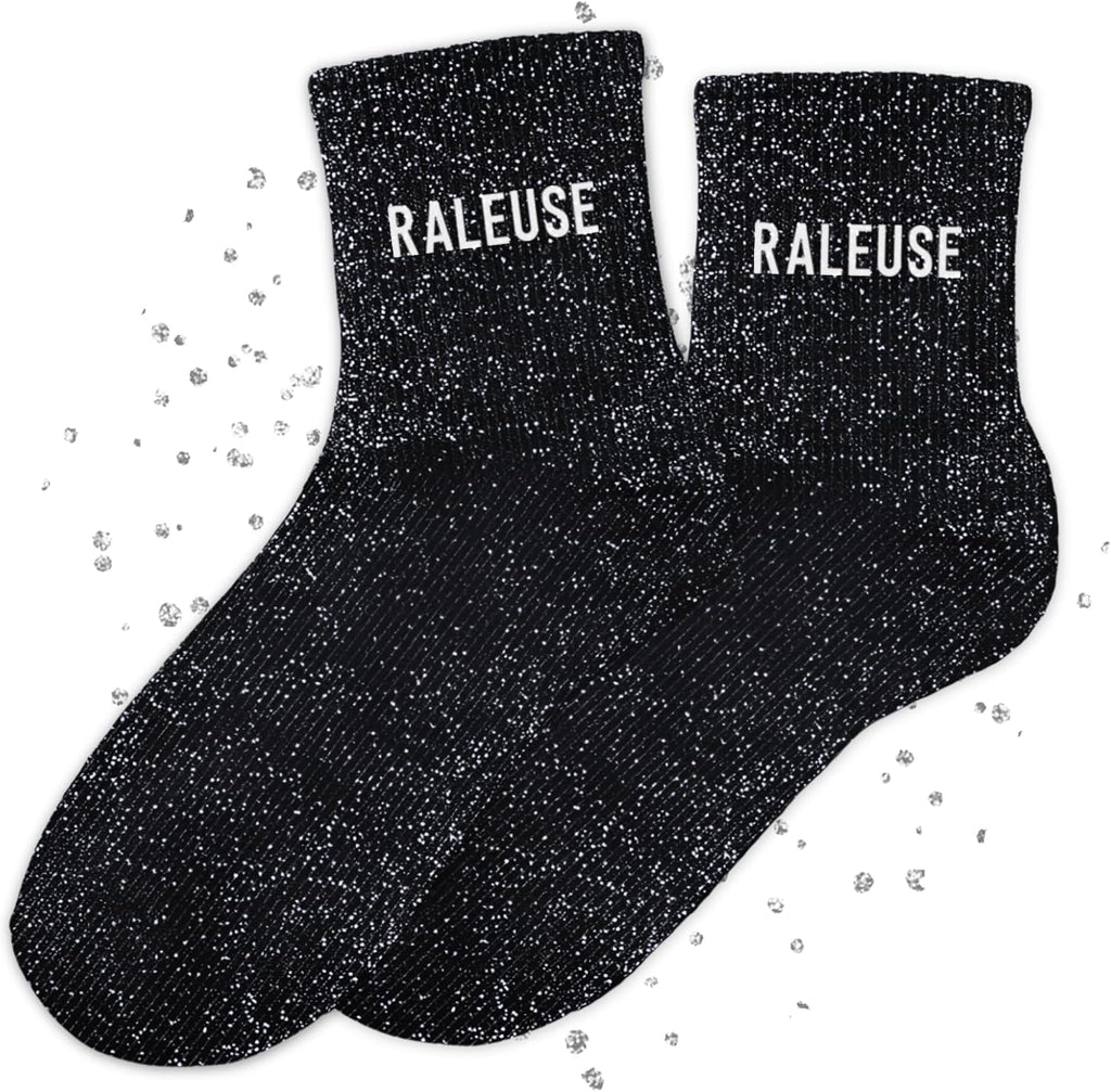 MASSA Chaussettes Paillettes - Taille Unique - Parfaite, Unique, Wesh, Tana, Princesse, Pipelette, Raleuse, Gourmande, Aigrie, Mamounette - Chaussettes à Paillettes