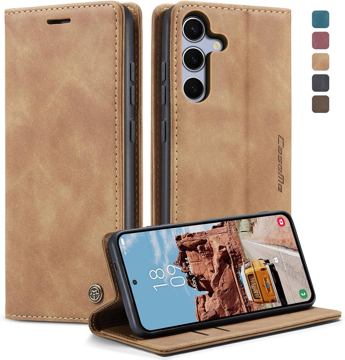 Handyhülle für Honor Magic 6 Pro Hülle Premium PU Klapphülle RFID Lederhülle Faltbare Schutzhülle Kartenfach Standfunktion Handytasche Hülle Honor Magic 6 Pro 5G - Schwarz
