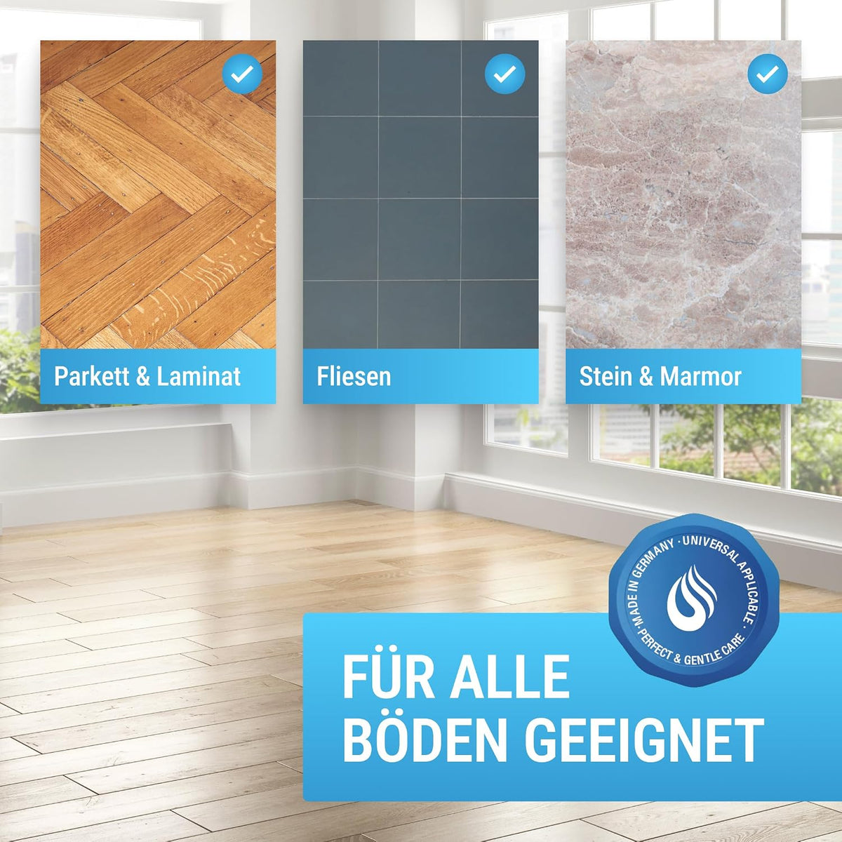 Maxxi Clean 1 x 750 ml Reinigungsmittel für Saugroboter mit Wischfunktion I Konzentrat mit Frische Duft I Universalreiniger für Fliesen, Laminat, Parkett I kompatibel mit gängigen Herstellern