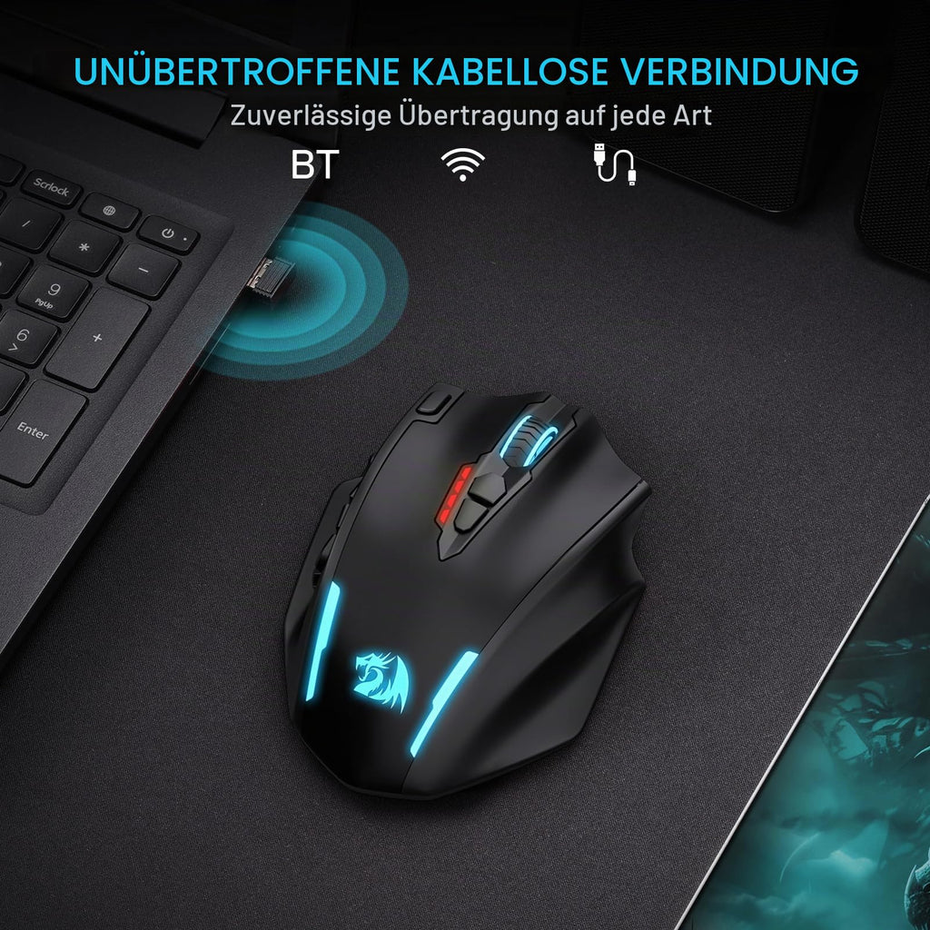 Redragon M908 Impact MMO Gaming Maus Kabelgebunden RGB 12400 DPI