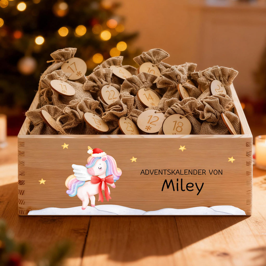 Bärenfreunde Personalisierter Adventskalender zum Befüllen, Holz, Baum