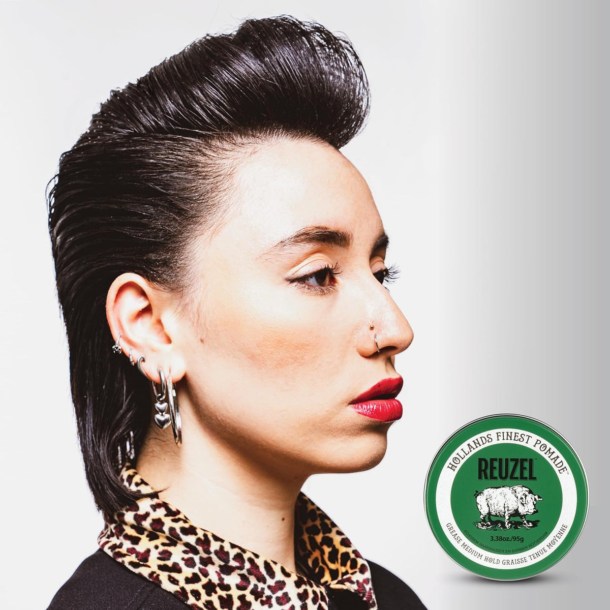 Reuzel Faserpomade, geringer Glanz, fester Halt, texturiertes, volleres Aussehen, im Laufe des Tages leicht neu frisierbar, 3,38 oz/95 g