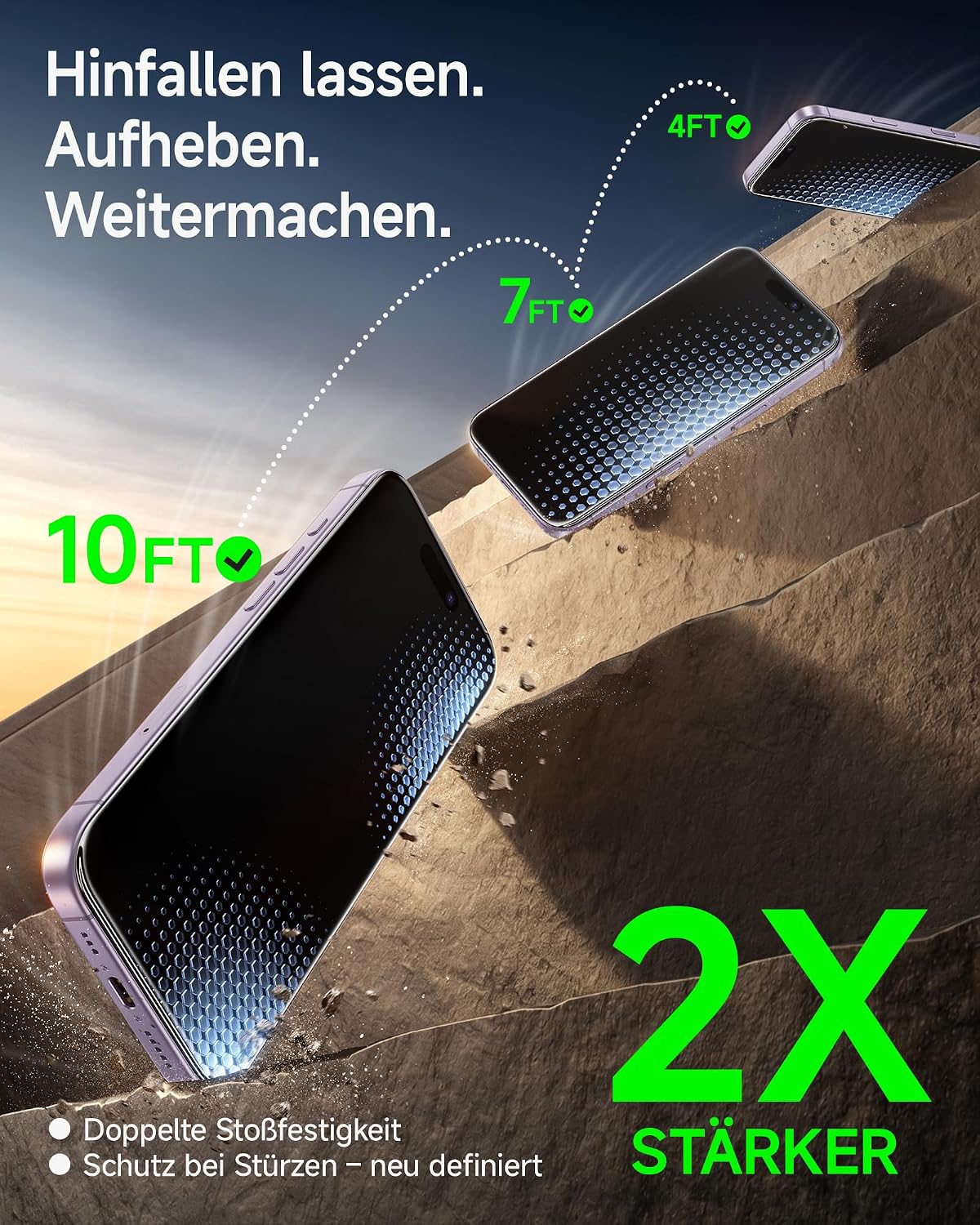 SMARTDEVIL 2 Pack Privatsphäre Schutz für iPhone 17 Panzerglas