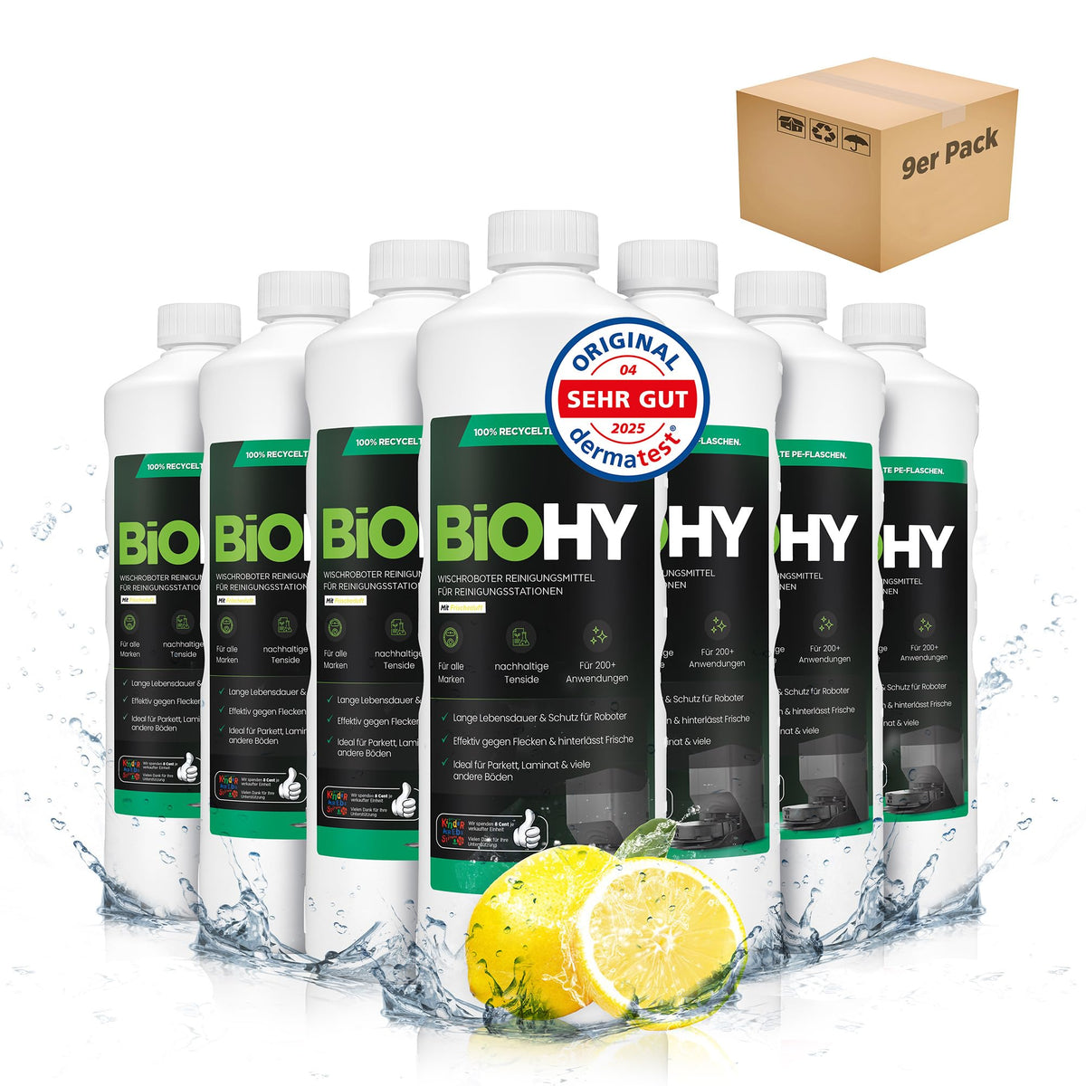 BiOHY Wischroboter Reiniger für Station mit Orangenduft (2 x 1 Liter)