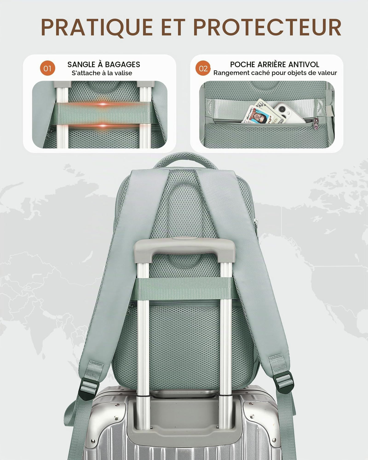 Yankony Sac a Dos Voyage Cabine Avion 40x30x20 Ryanair Bagages Cabine