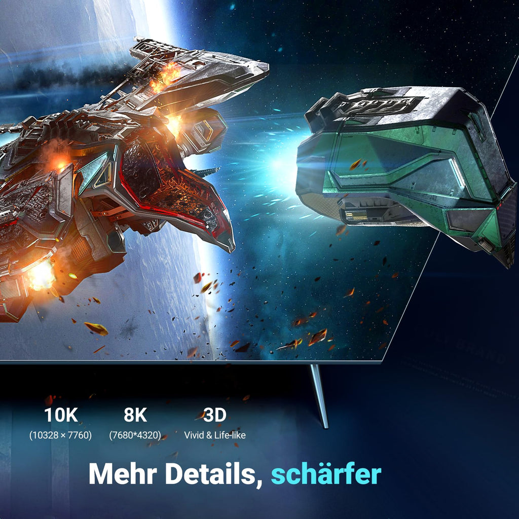 UGREEN HDMI 2.1 Kabel, Schlank, 8K@60Hz, 4K@120Hz, Aluminiumgehäuse, 2M