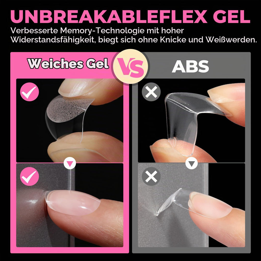 UNA GELLA Kurze Mandel Nail Tips 504 Stück