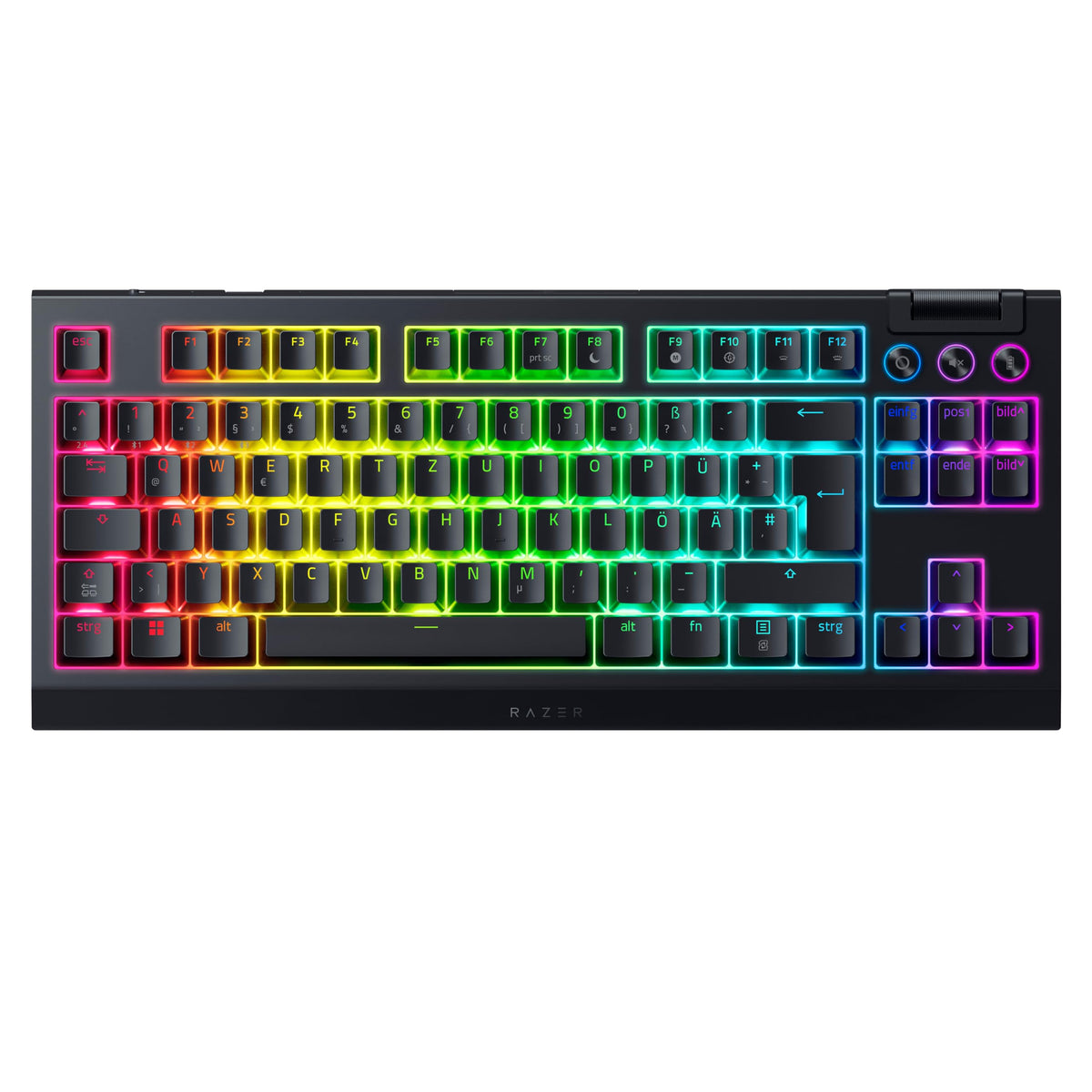 Razer BlackWidow V4 - Mechanische Gaming-Tastatur Chroma RGB (Mechanische Yellow Switches, 6 eigene Makro-Tasten, Doubleshot-ABS-Tastenkappen) QWERTZ DE-Layout | Schwarz