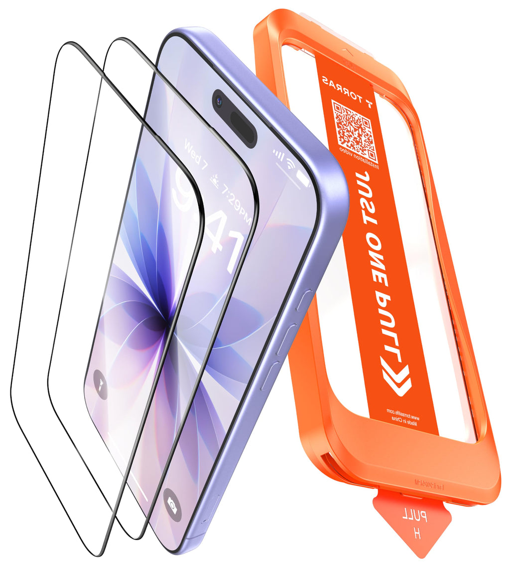 TORRAS für iPhone 18 Pro für Panzerglas TOP 9H+, Auto-Montage, 2 Stück