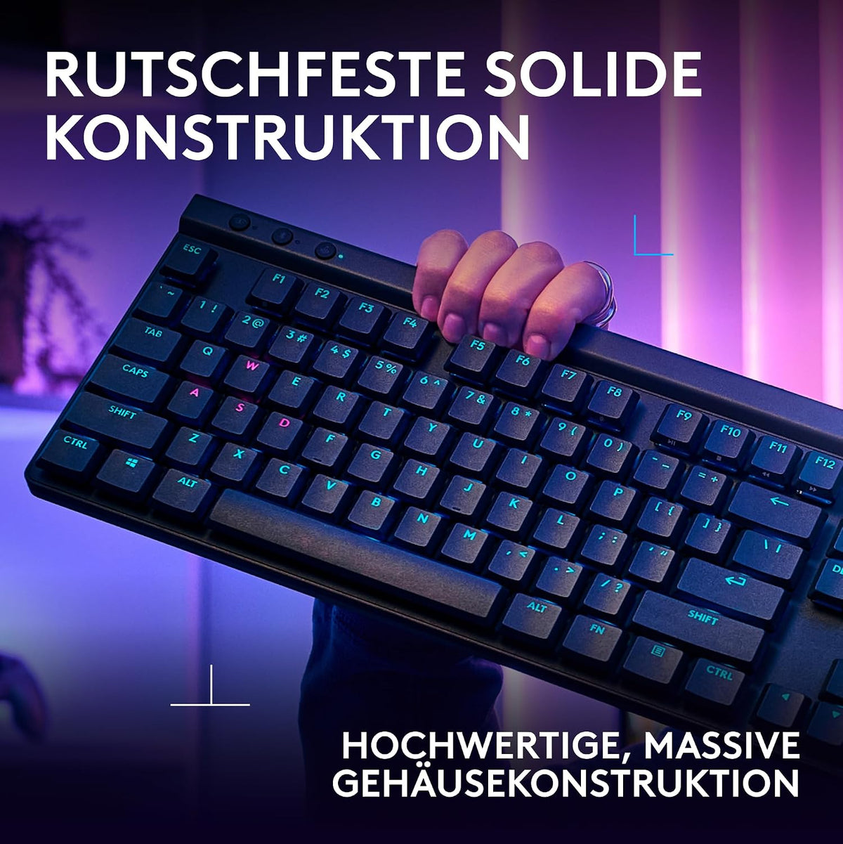Logitech G G515 LIGHTSPEED TKL kabellose flache Gaming-Tastatur (Schwarz)