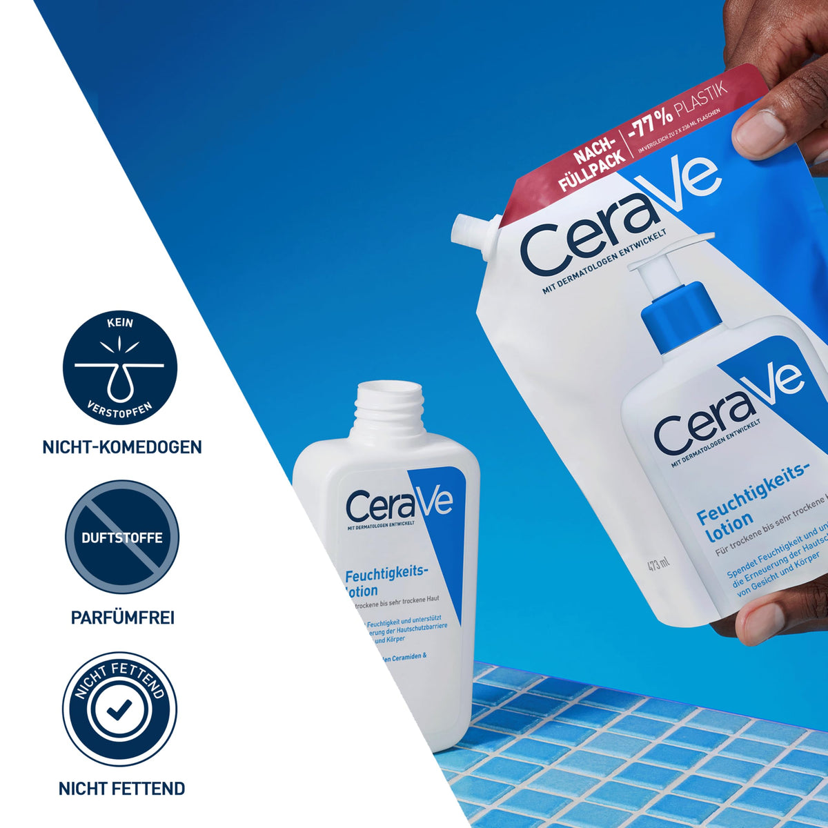 CeraVe Feuchtigkeitslotion für trockene Haut, Körper & Gesicht