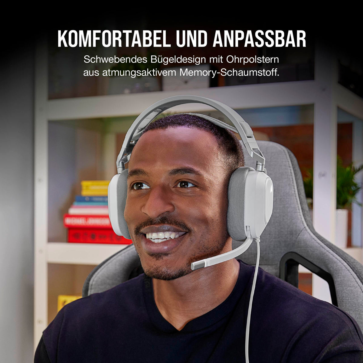 Corsair HS80 MAX Wireless Multiplattform-Gaming-Headset – Stahlgrau