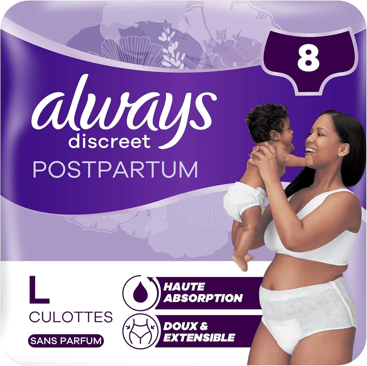 Always Discreet Postpartum Culottes Jetables Taille L x8