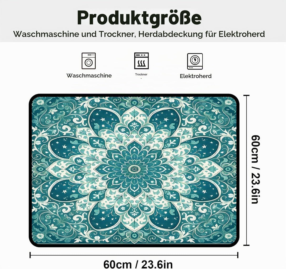 YeahBoom Waschmaschinenauflage 60x60cm,Waschmaschinenabdeckung Universal
