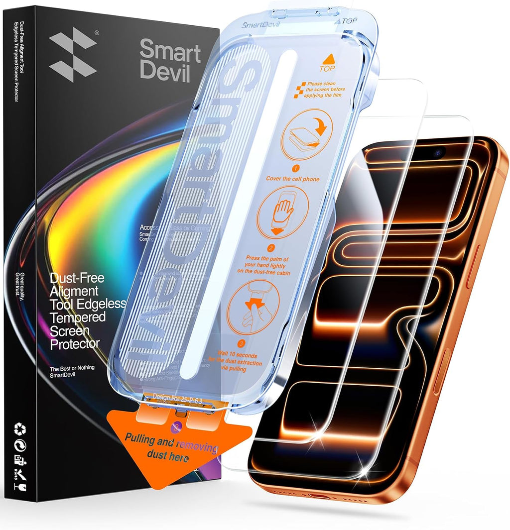 SMARTDEVIL 2 Pack Privatsphäre Schutz für iPhone 17 Panzerglas