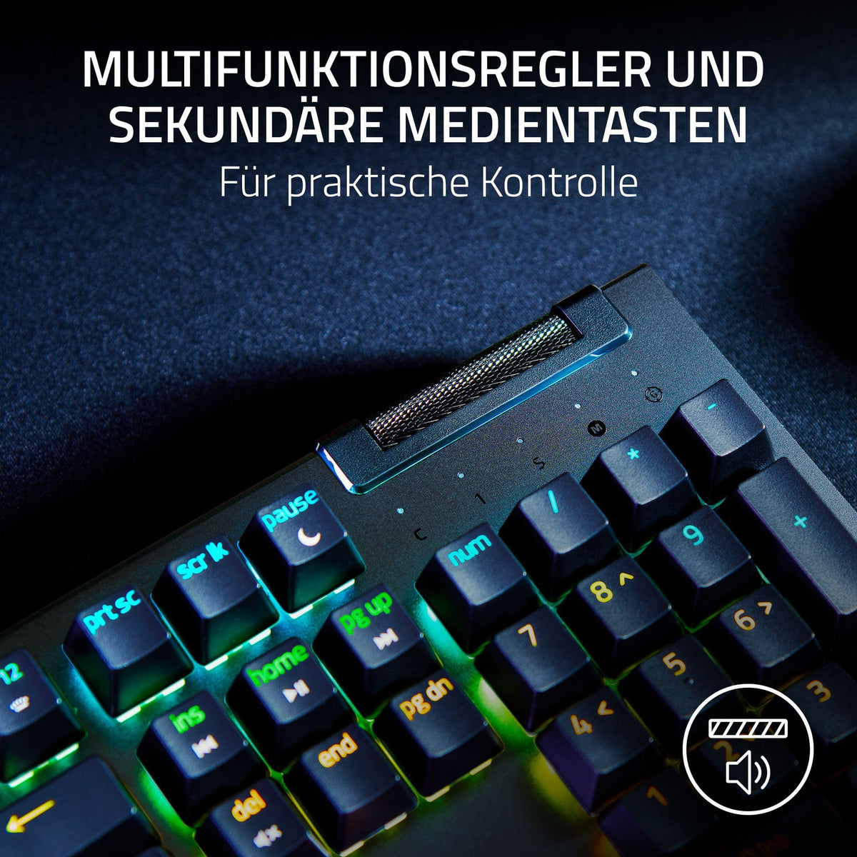 Razer BlackWidow V4 - Mechanische Gaming-Tastatur Chroma RGB (Mechanische Yellow Switches, 6 eigene Makro-Tasten, Doubleshot-ABS-Tastenkappen) QWERTZ DE-Layout | Schwarz