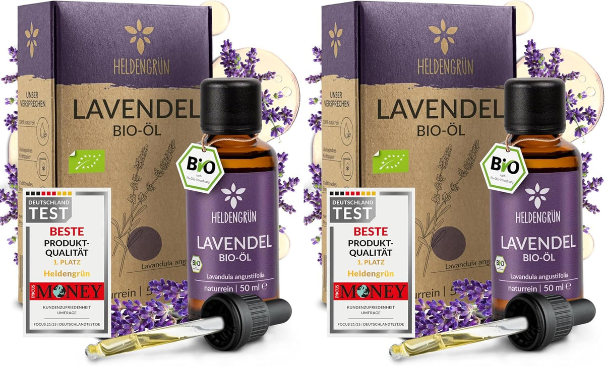 Heldengrün® BIO Lavendelöl [100% NATURREIN] Ätherisches Öl 30 ml