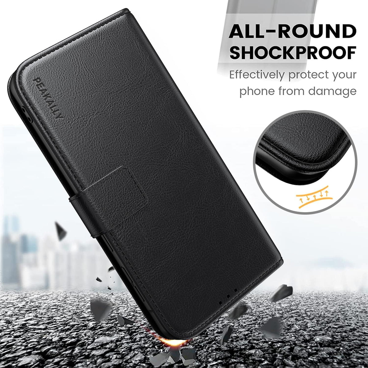 Peakally Handyhülle für Samsung Galaxy A17 5G Hülle [Mit 1 Stück Panzer Schutz Glas] [Premium PU Leder] [RFID-Blockierung] [Kartenfach] Klapphülle kompatibel mit Galaxy A17 5G / 4G - Grün