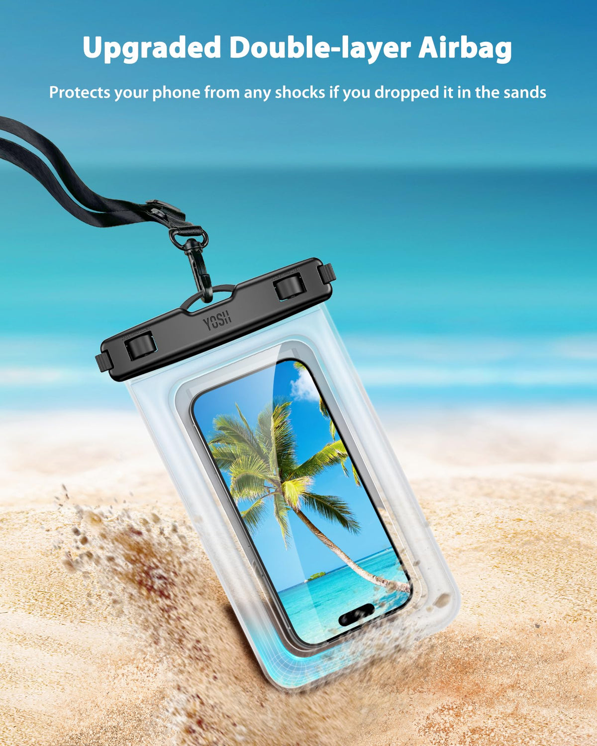 YOSH wasserdichte Handyhülle [Schwimmende & Nahtloser] 2 STK., bis zu 7,5"