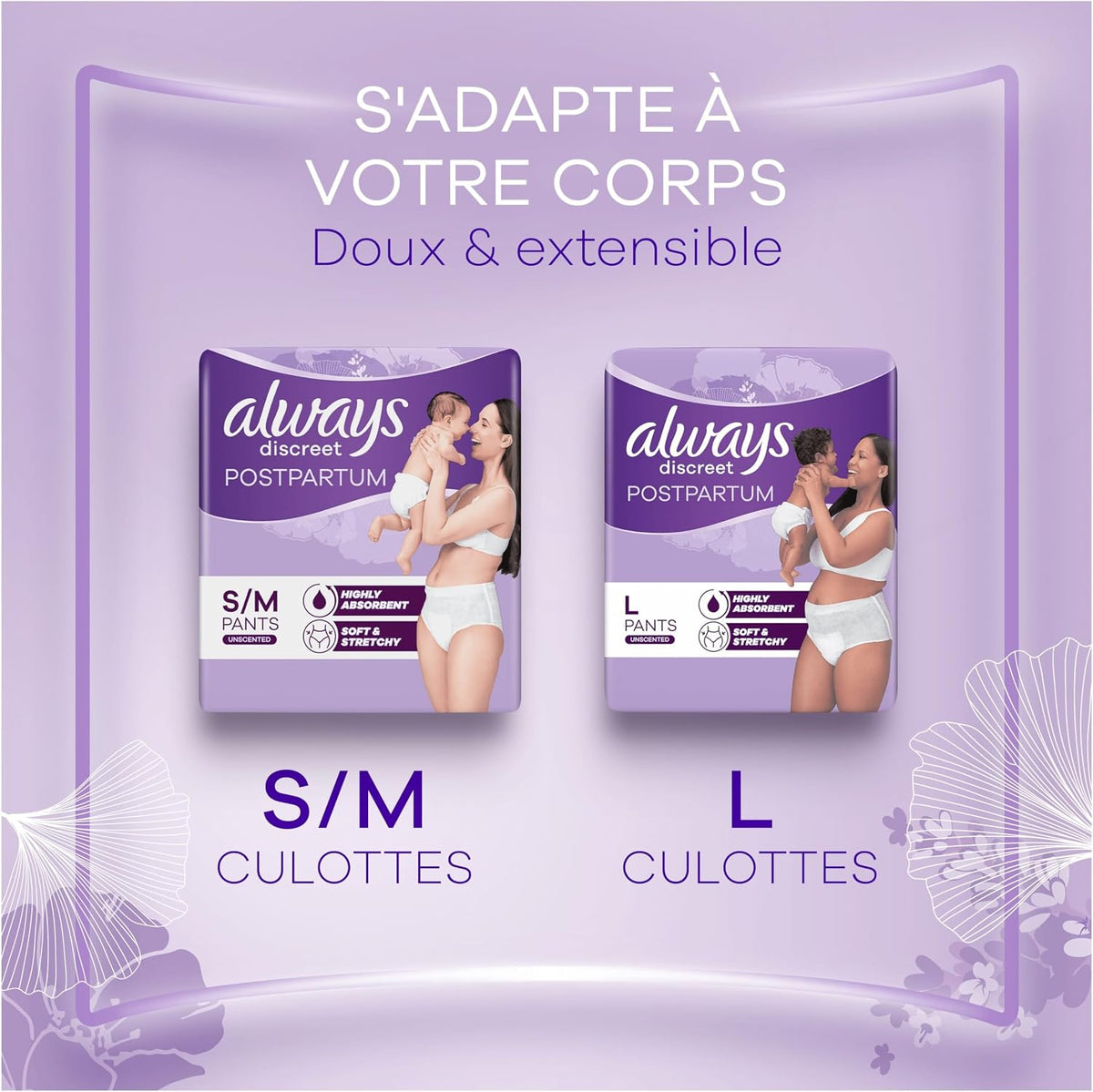 Always Discreet Postpartum Culottes Jetables Taille L x8