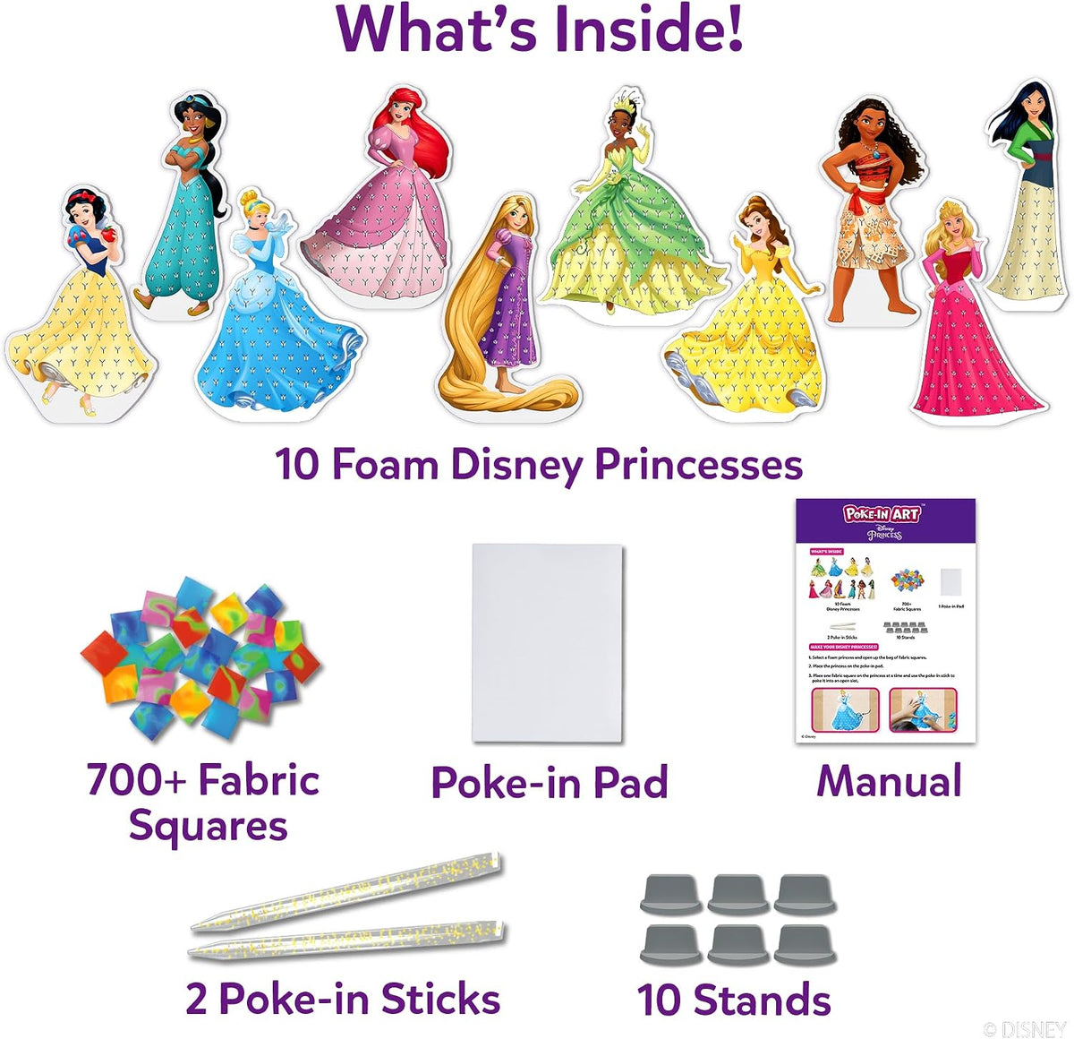 Skillmatics Poke-in Art – Disney Princesses, Wood Craft Kit, Gift for Kids