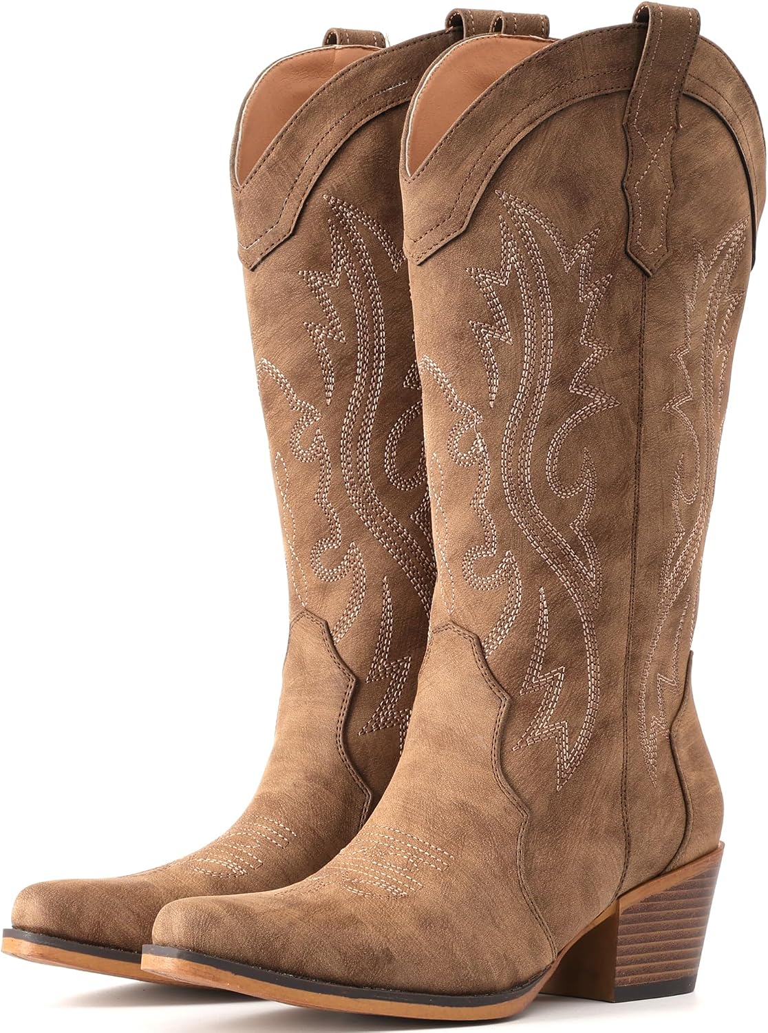IUV Cowboystiefel für Damen Western Cowgirl Stiefel wadenhoch mit spitzer Kappe