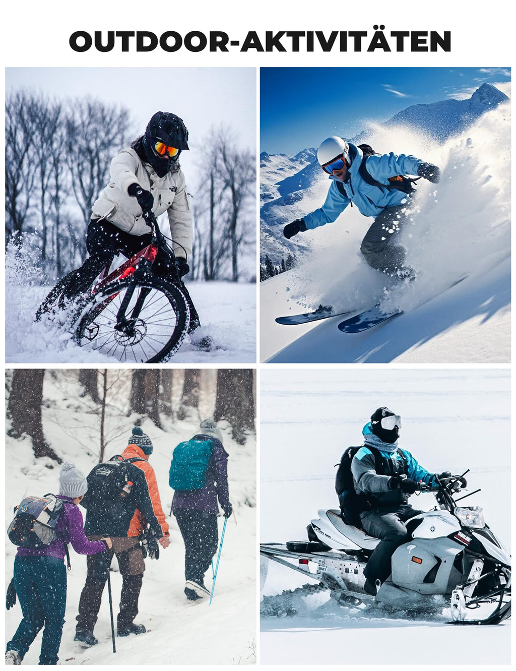 ROCKBROS Motorrad Sturmhaube, Balaclava Skimaske für Damen Herren