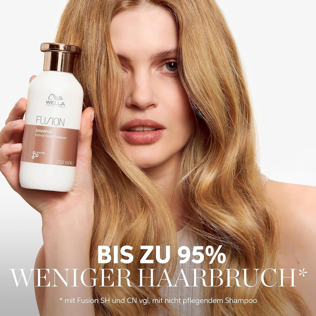 Wella Professionals – Wella Fusion Intense Repair Shampoo – Tiefenreinigungsshampoo – Haarpflege für kaputtes Haar – Haarshampoo für bessere Kämmbarkeit – 1 L