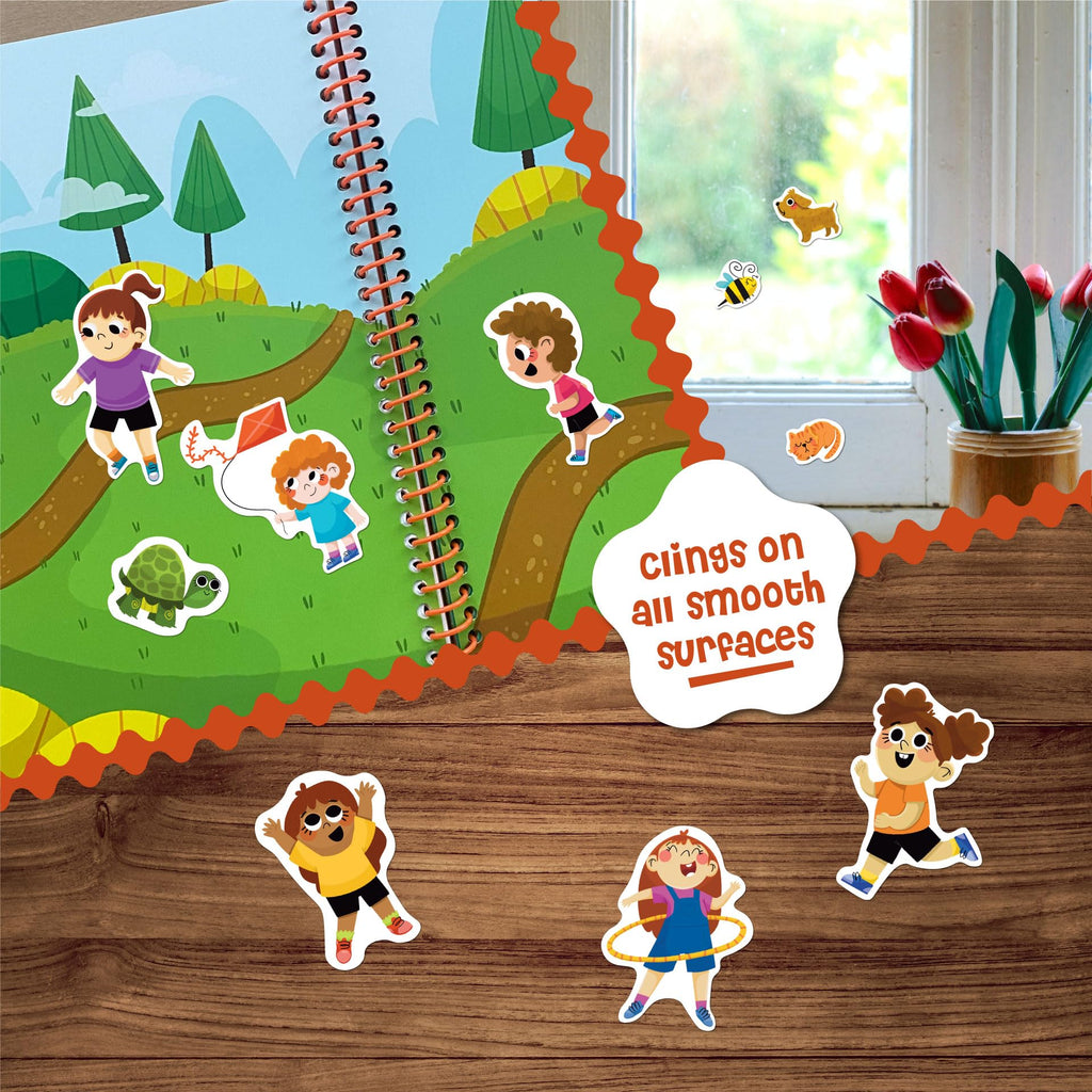 Stick4Ever Jelly Sticker Book® - for Kids - Waterproof, Easy to Clean Reusable Sticker Book for Toddlers- Reusable Road Trip Activities for Kids - Stocking Stuffers for Toddlers (Farm)