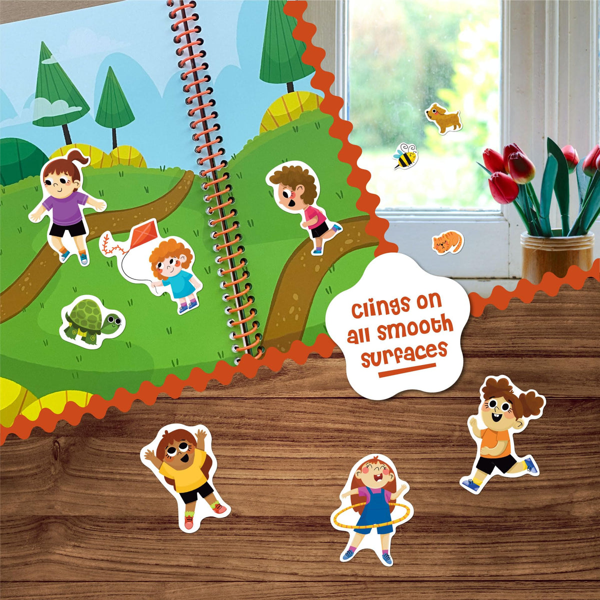 Stick4Ever Jelly Sticker Book® - for Kids - Waterproof, Easy to Clean Reusable Sticker Book for Toddlers- Reusable Road Trip Activities for Kids - Stocking Stuffers for Toddlers (Farm)