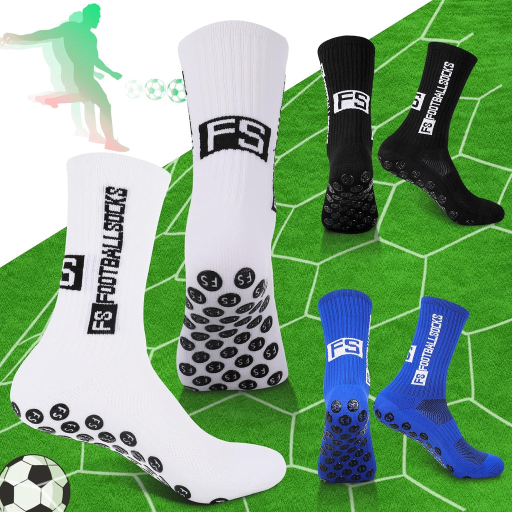 FANTESI 3 Paare Fußballsocken für Herren Damen,Sportsocken Fußball