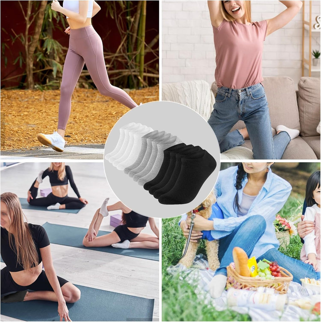 Chaussettes Basses Homme Femme lot de 12 Paires Socquette Sport Coton Socquettes Respirant Courtes Chaussette Femme Coton Courtes Bassese